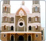 Front view of South India's biggest church - the St.George Forane Church, Angamaly